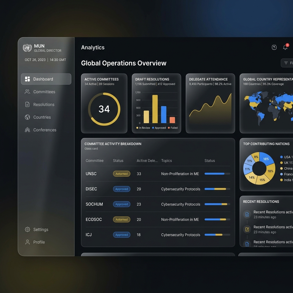 SMJ MUN Portal Dashboard Preview